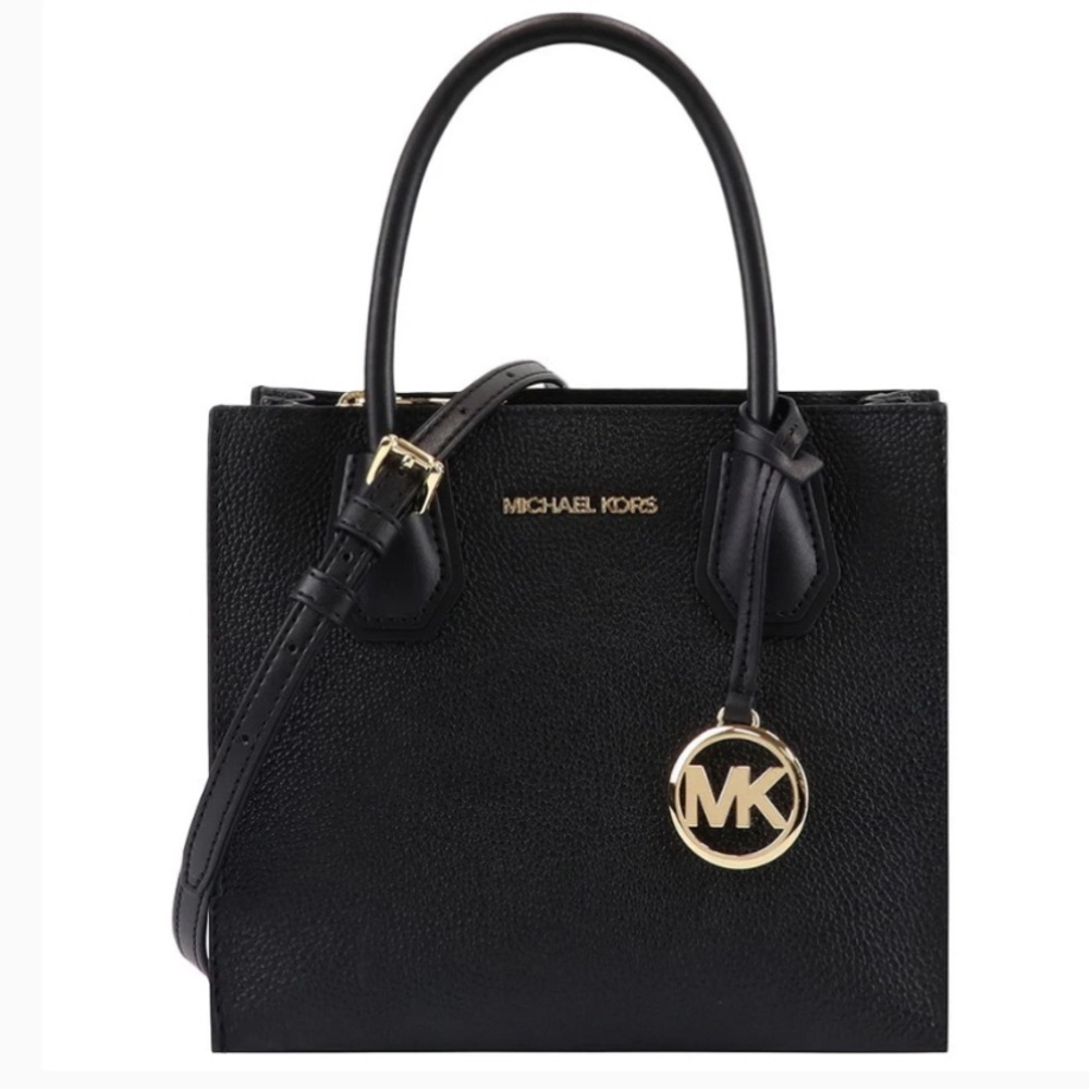 MICHAEL Michael Kors Mercer Messenger Black Leather Bag - Picture 2 of 14